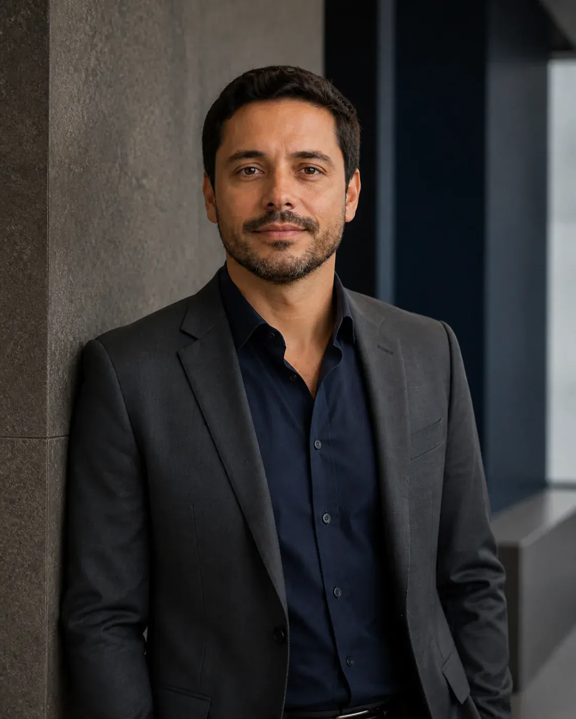 Retrato editorial provisório que representa o fundador da Rome Finanças