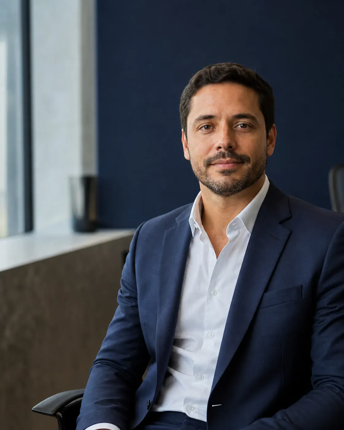 Retrato executivo provisório que representa o fundador da Rome Finanças